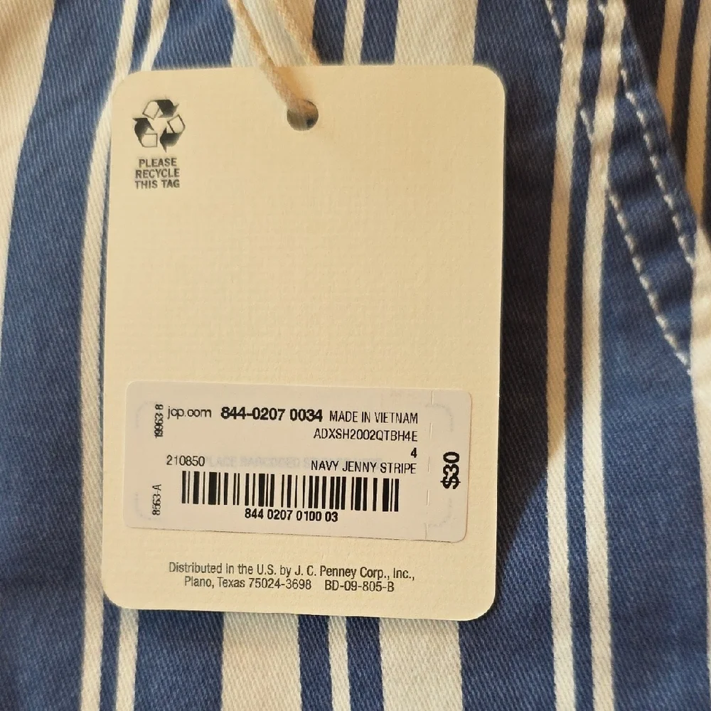 a.n.a Navy and White Striped Shorts - Picture 5 of 5